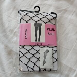 Plus Size Wide Weave Fishnet Tights